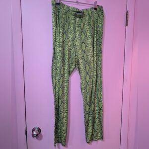 Fashion Nova Green Snake Print Pants